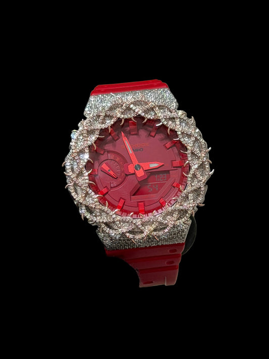 Casio Natural 6CT VS Diamond G Shock, Two Tone Rose White With Thorn/Crown