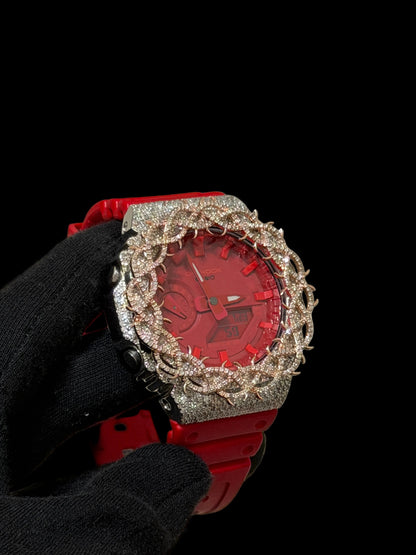 Casio Natural 6CT VS Diamond G Shock, Two Tone Rose White With Thorn/Crown