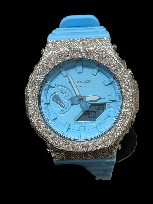 VS Natural Diamond Casio G Shock 5CT Exclusive Blue