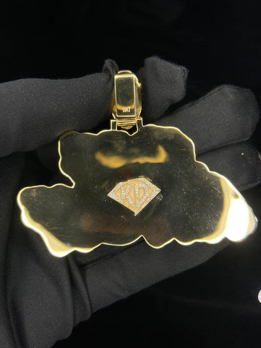 10K Gold Custom Charm , VVS Lab Diamonds