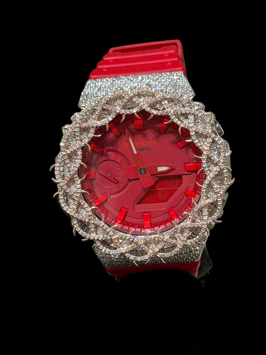 Casio Natural 6CT VS Diamond G Shock, Two Tone Rose White With Thorn/Crown